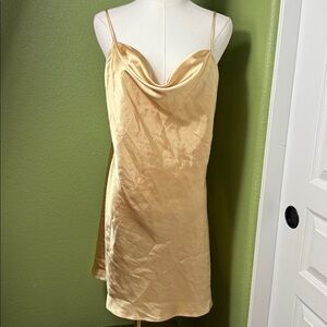 Vintage Secret Treasures Gold Satin slip dress
